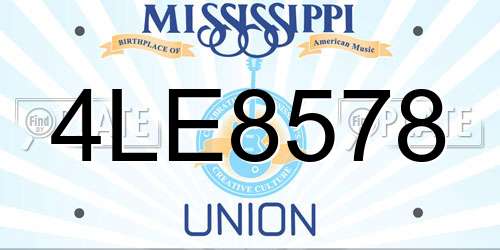 4LE8578 Mississippi License Plate