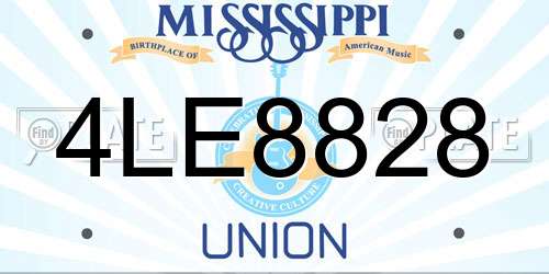 4LE8828 Mississippi License Plate