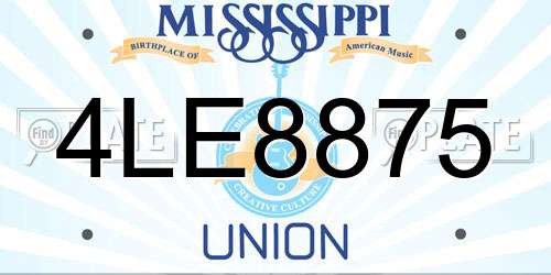 4LE8875 Mississippi License Plate