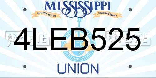 4LEB525 Mississippi License Plate
