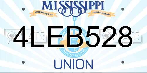 4LEB528 Mississippi License Plate