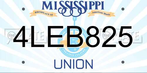 4LEB825 Mississippi License Plate