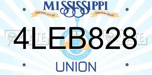 4LEB828 Mississippi License Plate