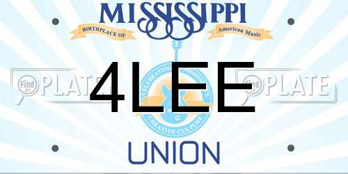 4LEE Mississippi License Plate