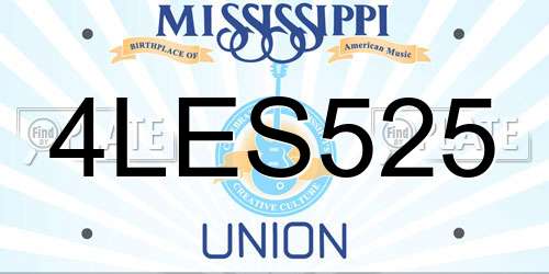 4LES525 Mississippi License Plate