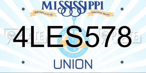 4LES578 Mississippi License Plate
