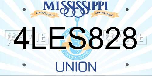 4LES828 Mississippi License Plate