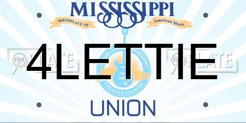 4LETTIE Mississippi License Plate