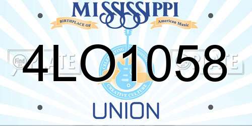 4LO1058 Mississippi License Plate