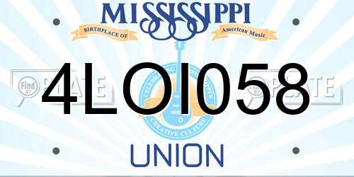 4LOI058 Mississippi License Plate