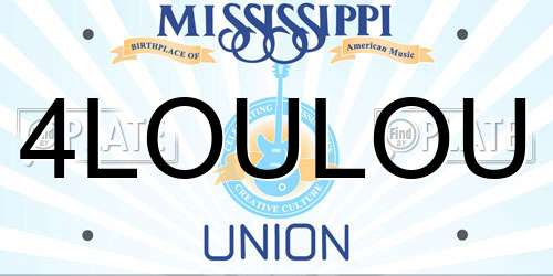 4LOULOU Mississippi License Plate