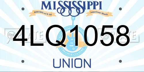 4LQ1058 Mississippi License Plate