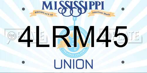 4LRM45 Mississippi License Plate
