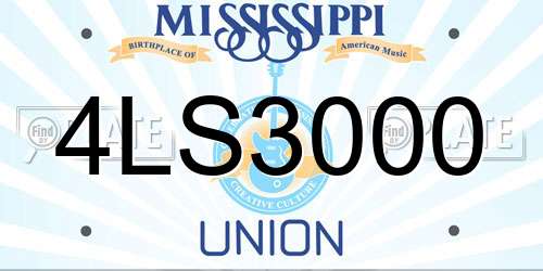 4LS3000 Mississippi License Plate