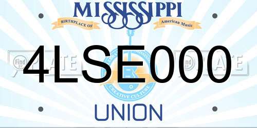 4LSE000 Mississippi License Plate