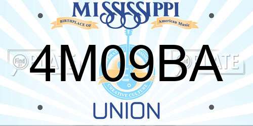 4M09BA Mississippi License Plate