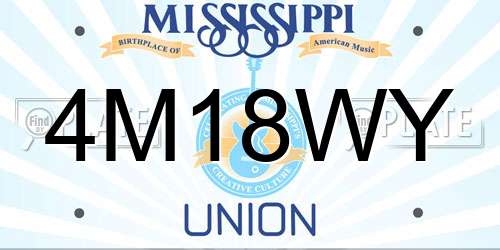 4M18WY Mississippi License Plate