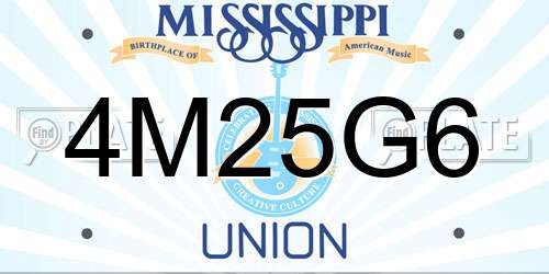 4M25G6 Mississippi License Plate