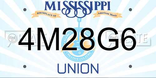4M28G6 Mississippi License Plate