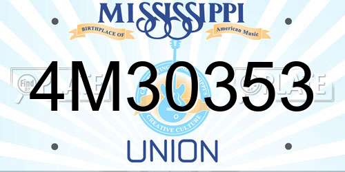 4M30353 Mississippi License Plate