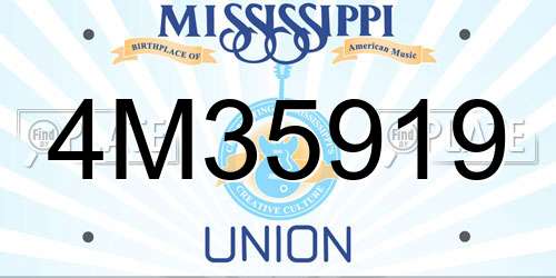 4M35919 Mississippi License Plate