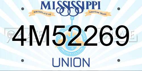 4M52269 Mississippi License Plate