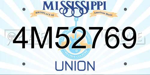 4M52769 Mississippi License Plate