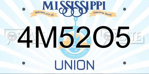 4M52O5 Mississippi License Plate