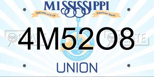 4M52O8 Mississippi License Plate