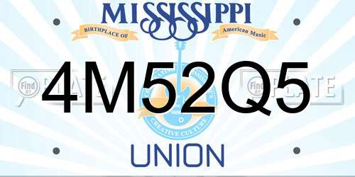 4M52Q5 Mississippi License Plate