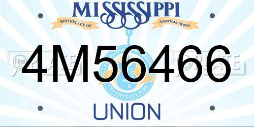 4M56466 Mississippi License Plate