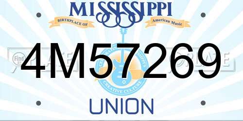 4M57269 Mississippi License Plate