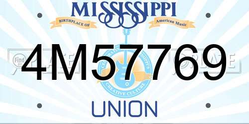 4M57769 Mississippi License Plate