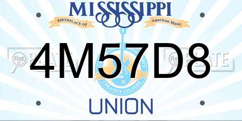 4M57D8 Mississippi License Plate