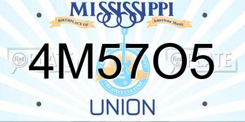 4M57O5 Mississippi License Plate