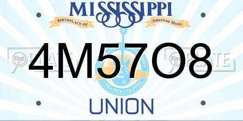 4M57O8 Mississippi License Plate