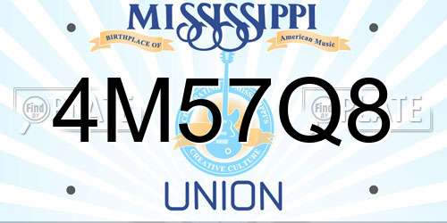 4M57Q8 Mississippi License Plate