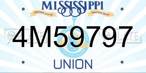 4M59797 Mississippi License Plate
