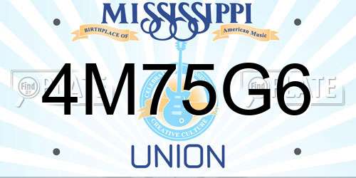 4M75G6 Mississippi License Plate