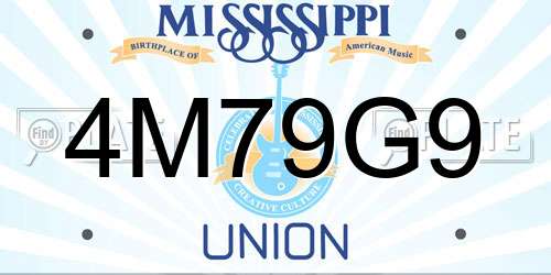 4M79G9 Mississippi License Plate