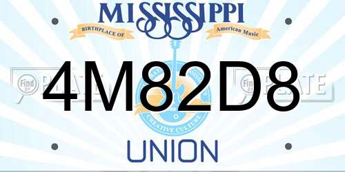 4M82D8 Mississippi License Plate