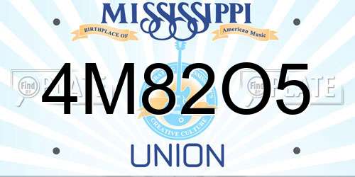 4M82O5 Mississippi License Plate