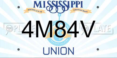 4M84V Mississippi License Plate