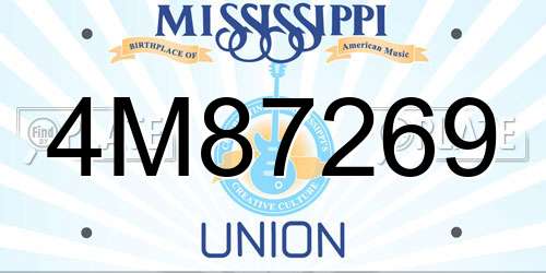 4M87269 Mississippi License Plate