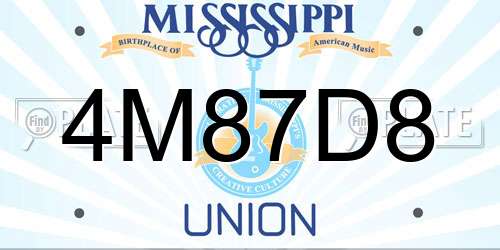 4M87D8 Mississippi License Plate