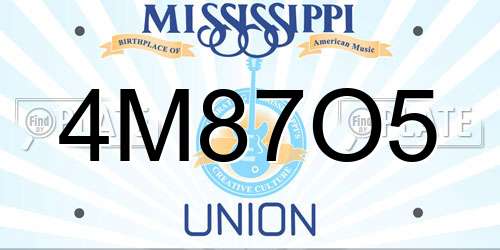 4M87O5 Mississippi License Plate
