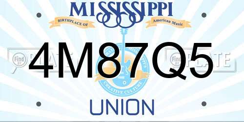 4M87Q5 Mississippi License Plate