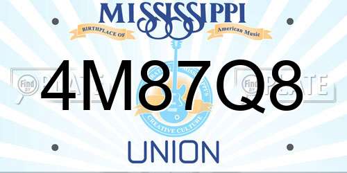 4M87Q8 Mississippi License Plate