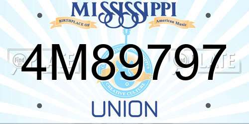 4M89797 Mississippi License Plate