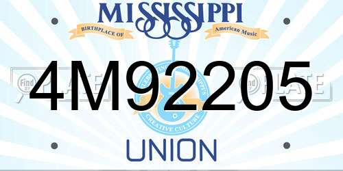 4M92205 Mississippi License Plate